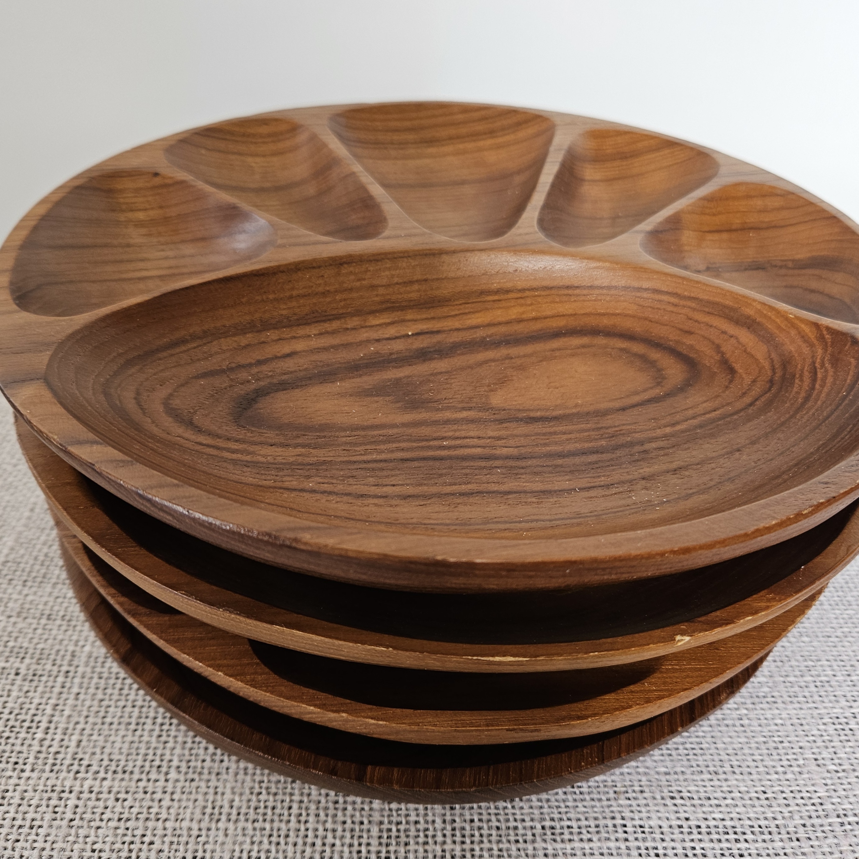 Houten hapjes/ fonduebord | 6 vaks