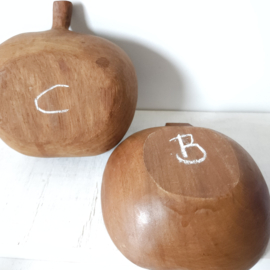 Houten appel | vintage snackschaal