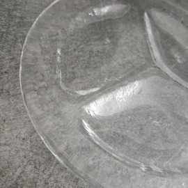 Zweedse glazen fonduebord/ serveerschaal | set van 4