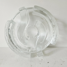 Vintage glazen rechaud/ theelicht