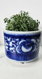 Plantenpot - blauw & wit | vintage