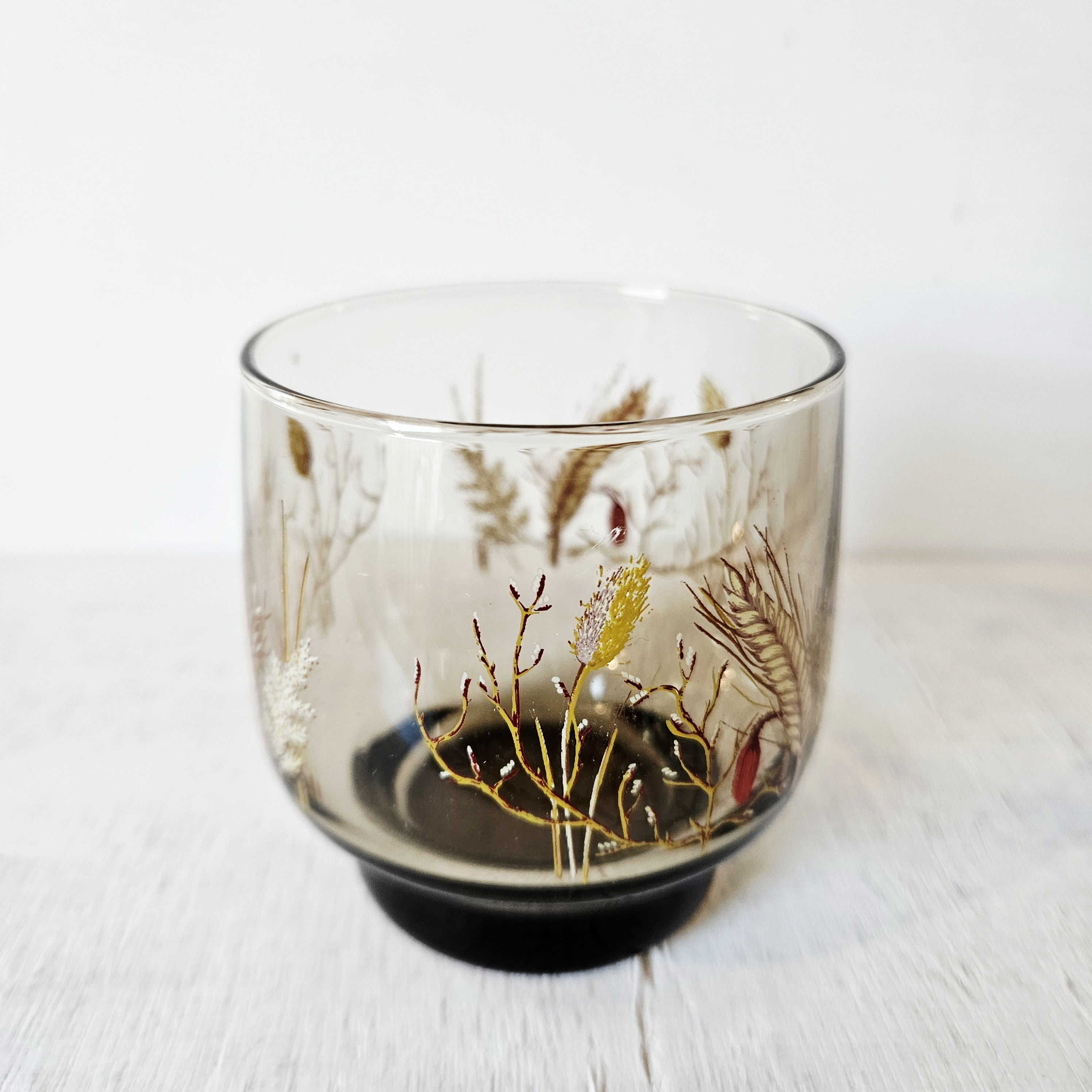 Waterglas -  set van 2 | Rookglas met veldbloemen