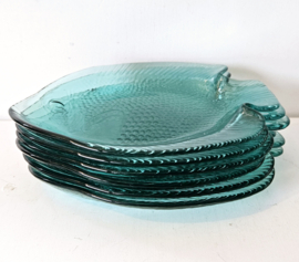 Vis bordjes - per 2 | blauw glas 