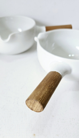 Sausschaaltje met houten steel | per 2