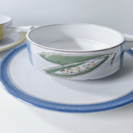 Vintage soepkom met schotel | per 2