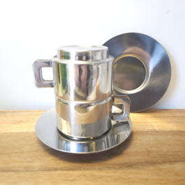 Espresso kop & schotel | rvs - per 2