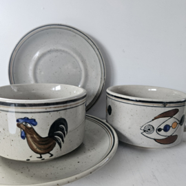 Soepkom met schotel | dieren decoratie