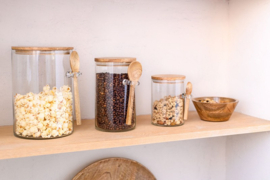 Voorraadpot houten deksel l