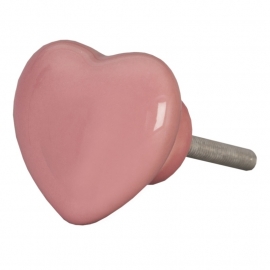 Knop hart - roze