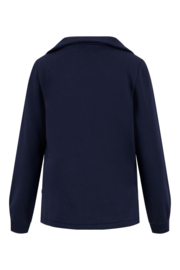 Zusss sweater met rits - donkerblauw