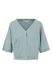 Zusss vestje fijngebreid - grijs/blauw