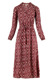 Zusss jurk met print - zand/roodbruin
