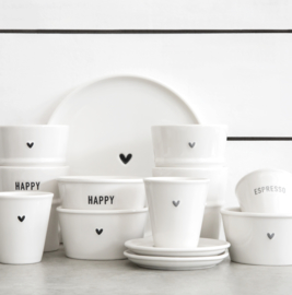 Bastion Collections beker paperlook happy - zwart