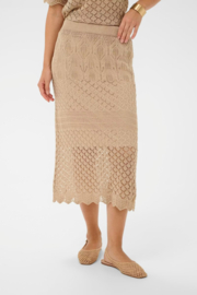 Cream rok gebreid