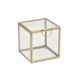 Glazen box 10x10 - messing