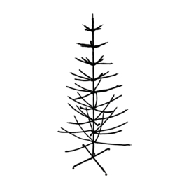 Kerstboom metaal l - zwart