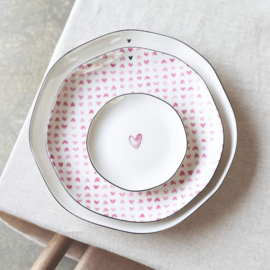 Bastion Collections bord ontbijt hearts - roze