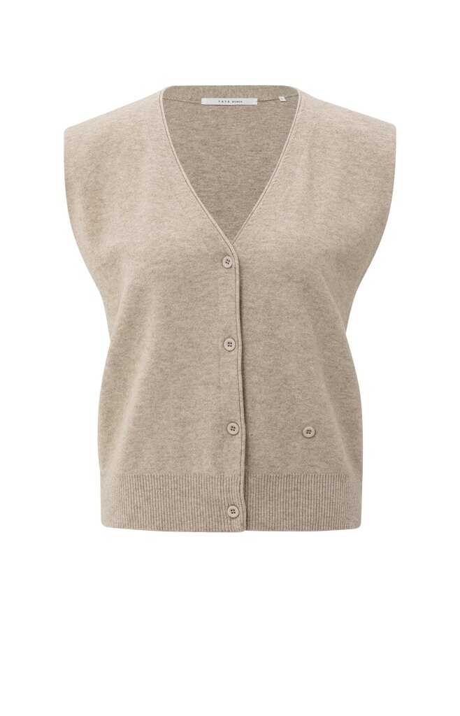 YAYA gilet gebreid - zand
