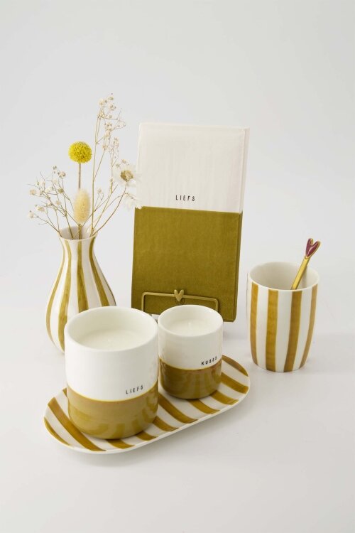 Zusss koffiemok streep - oker