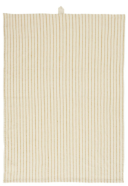 Ib Laursen theedoek stripes - naturel/mosterd