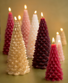 Kaars kerstboom s - aubergine