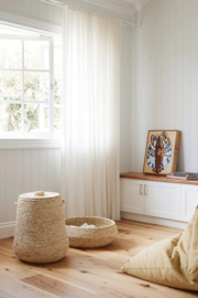 Mand met deksel xl - naturel