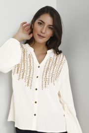 Cream blouse viola - creme