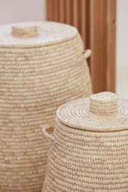 Mand met deksel xl - naturel