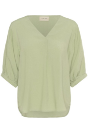 Cream blouse - green tea