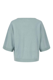 Zusss vestje fijngebreid - grijs/blauw