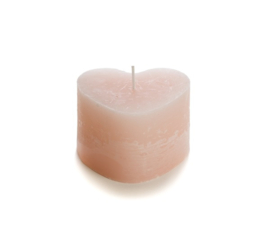 Rustik Lys kaars hart blush