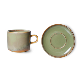 HKliving kop en schotel chef ceramics - mosgroen