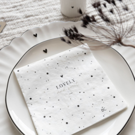 Bastion Collections servetten lovely - zwart