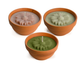 Rustik Lys kaars flower l