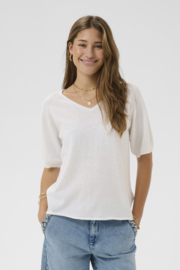 Cream shirt gebreid - snow white