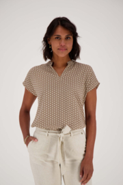 Zusss blouse tegelmotief - lichtbruin