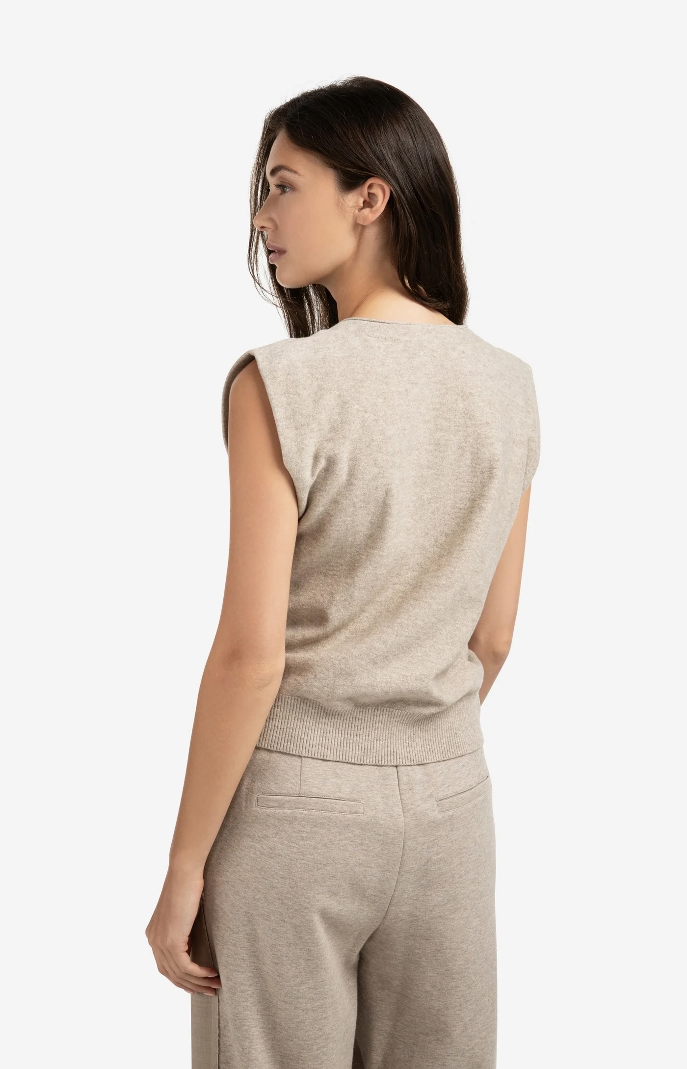 YAYA gilet gebreid - zand
