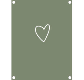 Label-R tuinposter hart - olijfgroen
