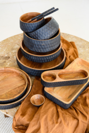 Schaal rond hout - zwart
