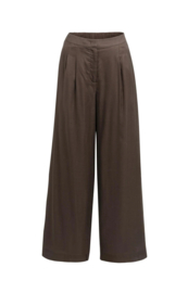 YAYA broek wijde pijpen - bruin