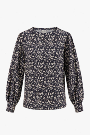 Zusss blouse boothals - donkerblauw