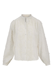 Zusss blouse bloemstructuur - wit