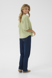 Cream blouse - green tea