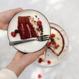 Bastion Collections bord cake love - zwart