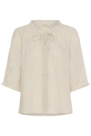 Cream blouse linnen - naturel