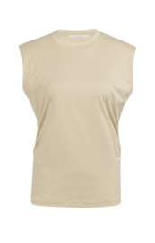 YAYA top mouwloos - beige/bruin