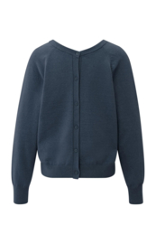 YAYA trui knoopdetail - grijs/blauw