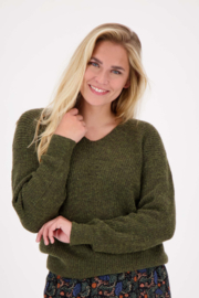 Zusss trui v-hals - olijfgroen