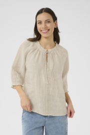 Cream blouse linnen - naturel