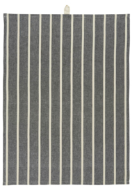 Ib Laursen theedoek stripe - zwart/naturel